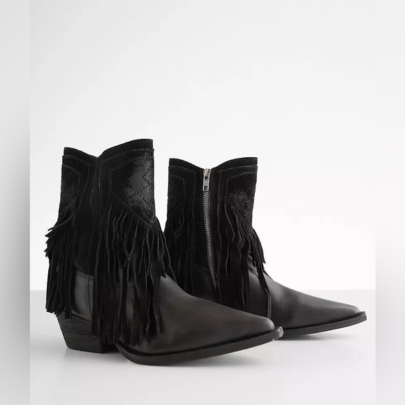 🆕 FREE PEOPLE | LAWLESS FRINGE WESTERN BOOT | BLACK | SIZE: 8 - Picture 3 of 13